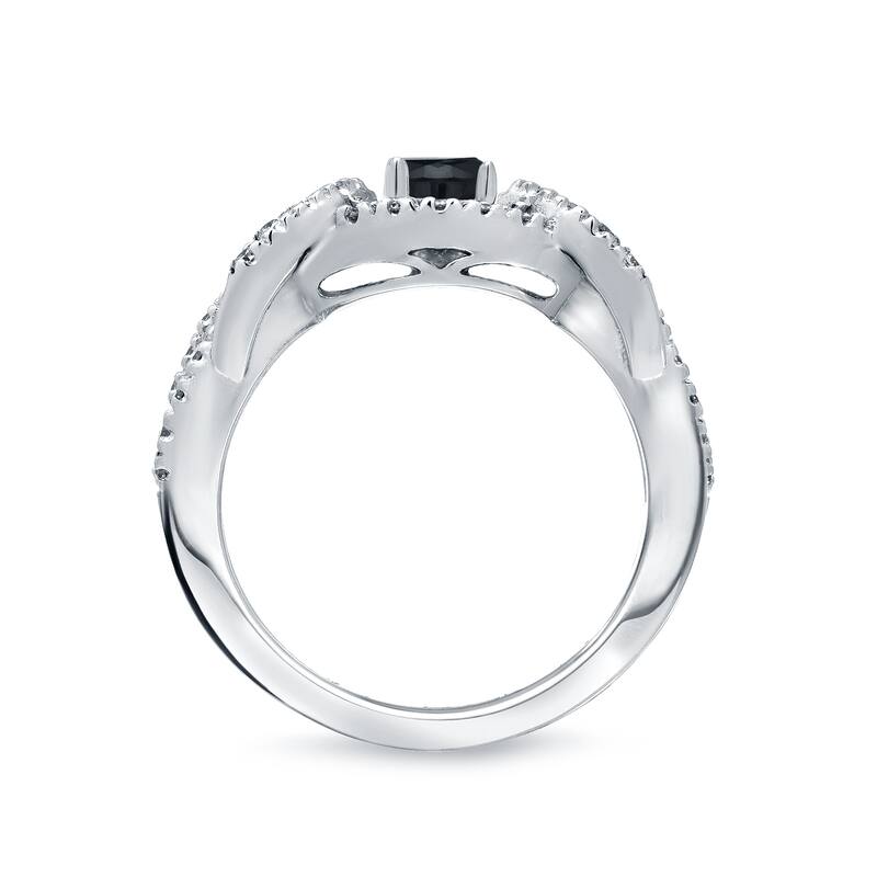 Auriya 1 carat TW Braided Infinity Black Diamond Engagement Ring 14k Gold (H-I, I1-I2)