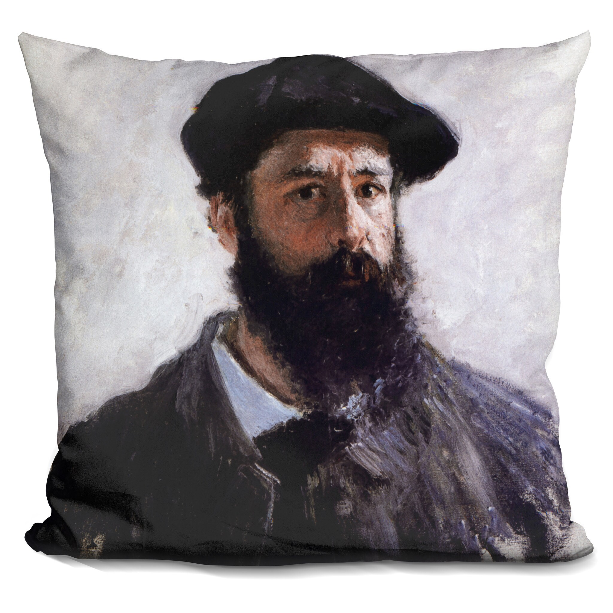 Claude Monet Self Portrait With A Beret Throw Pillow