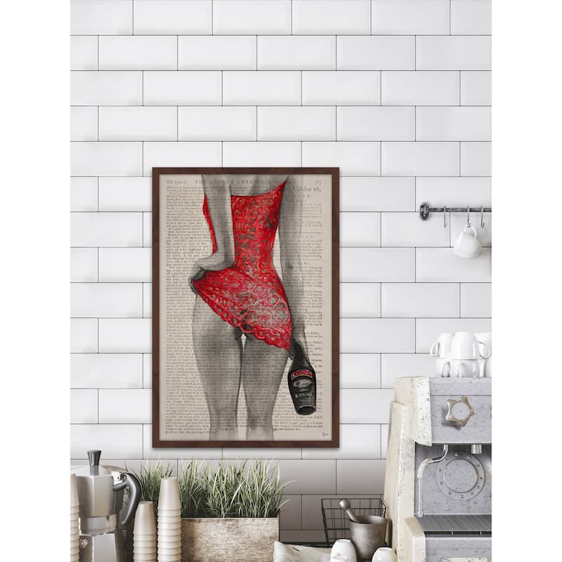 'Follow the Red Dress' Framed Painting Print