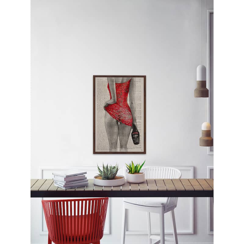 'Follow the Red Dress' Framed Painting Print