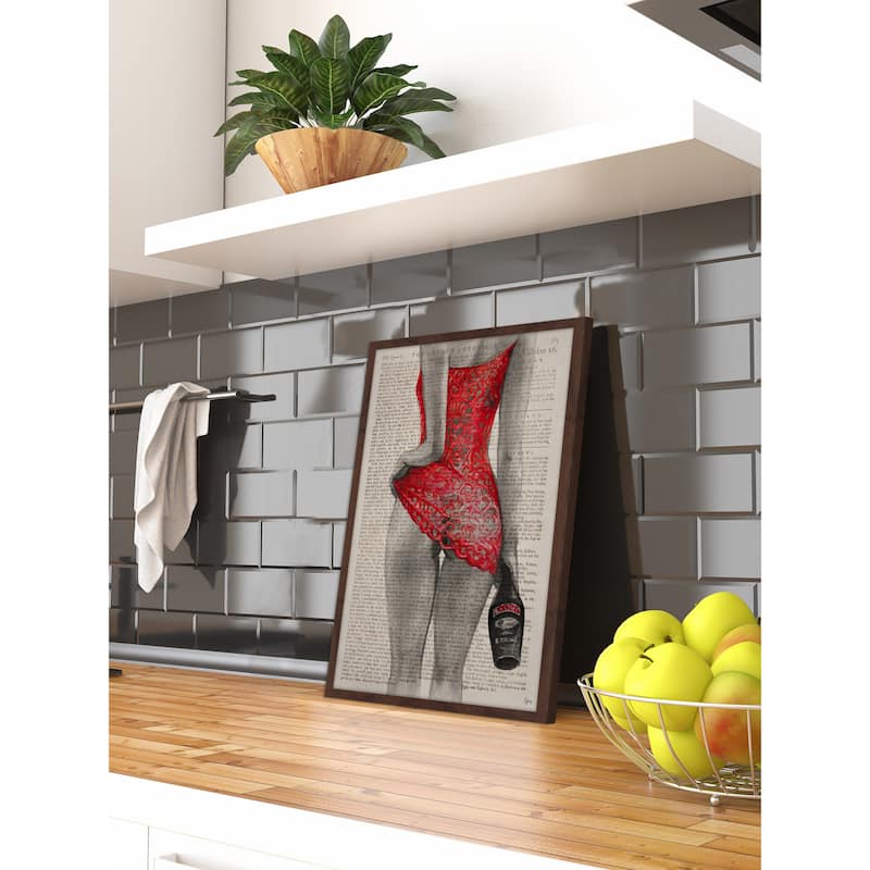 'Follow the Red Dress' Framed Painting Print