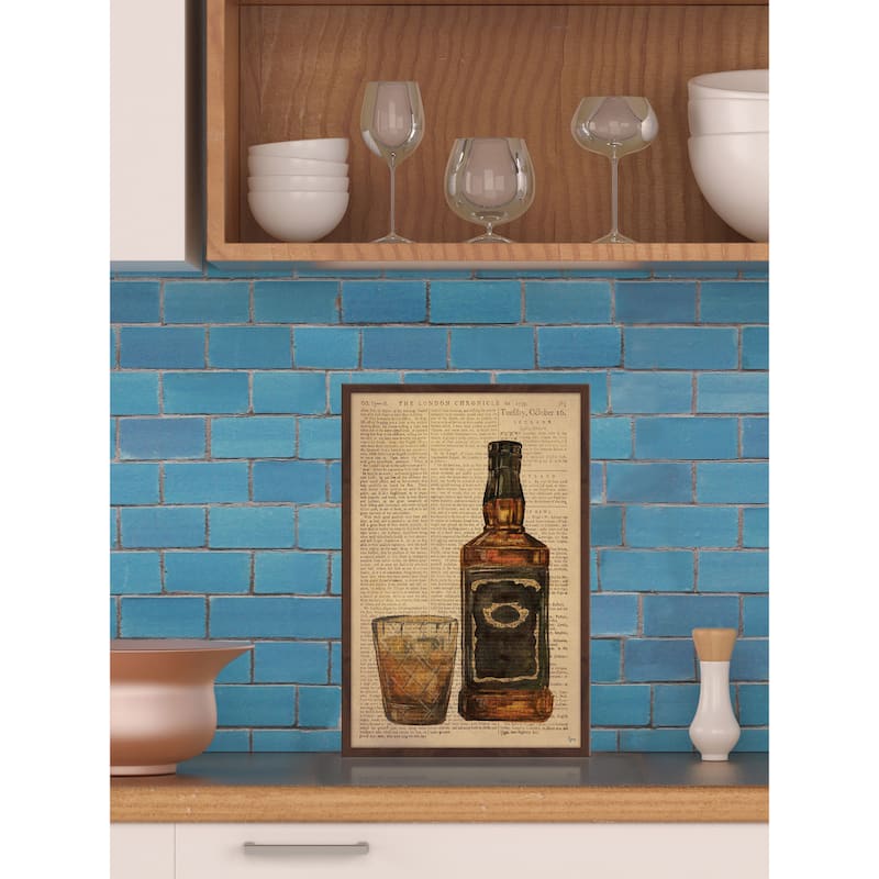 'Black Label Bourbon' Framed Painting Print