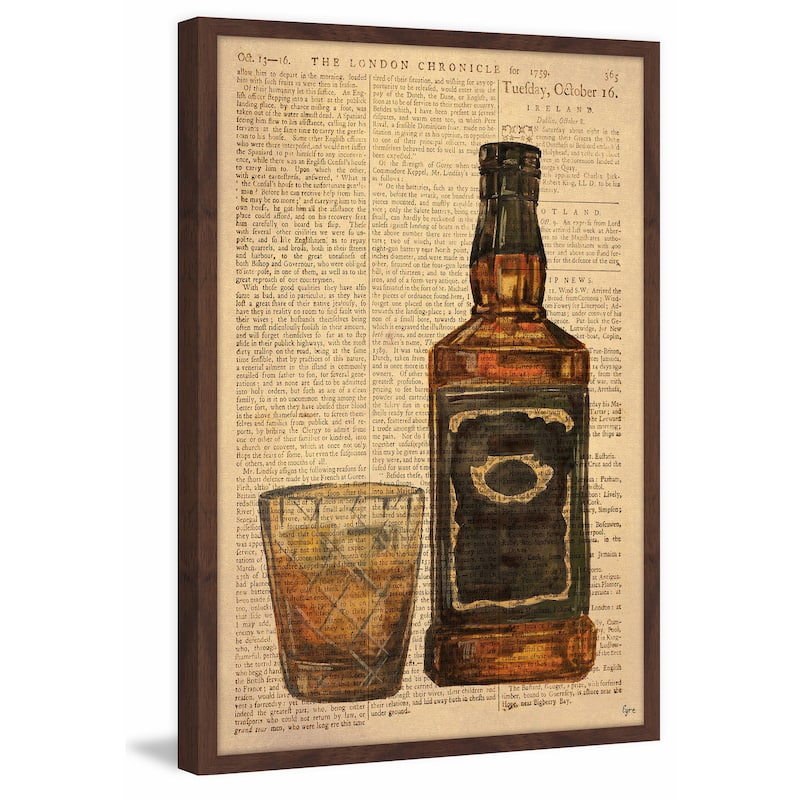 'Black Label Bourbon' Framed Painting Print
