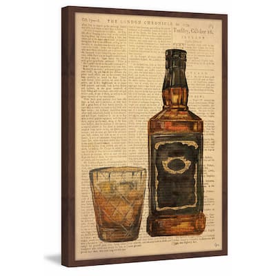 'Black Label Bourbon' Framed Painting Print