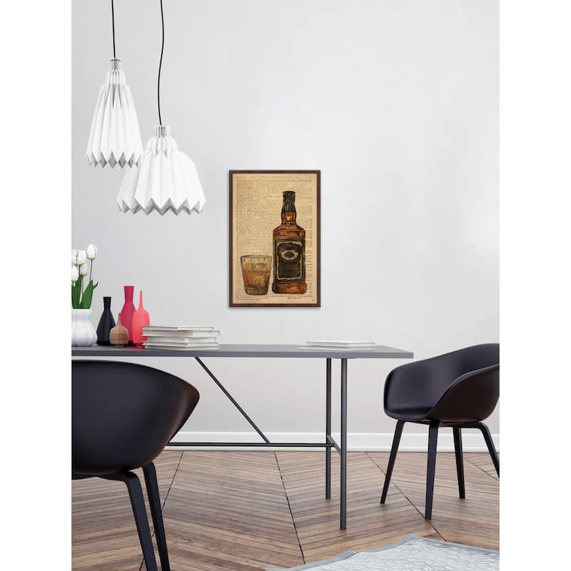 'Black Label Bourbon' Framed Painting Print