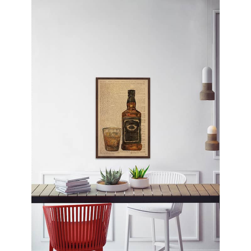 'Black Label Bourbon' Framed Painting Print