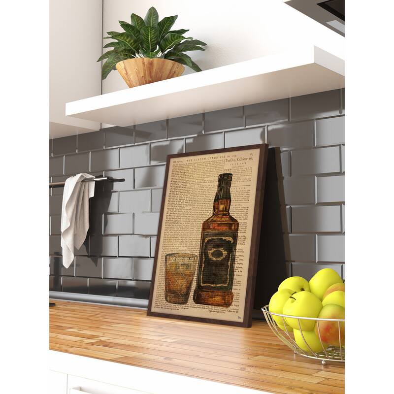'Black Label Bourbon' Framed Painting Print