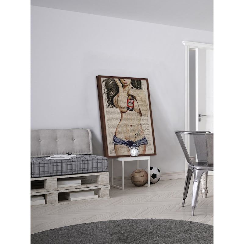 'Beer & Girls II' Framed Painting Print