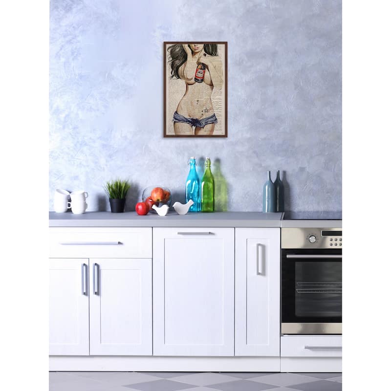 'Beer & Girls II' Framed Painting Print