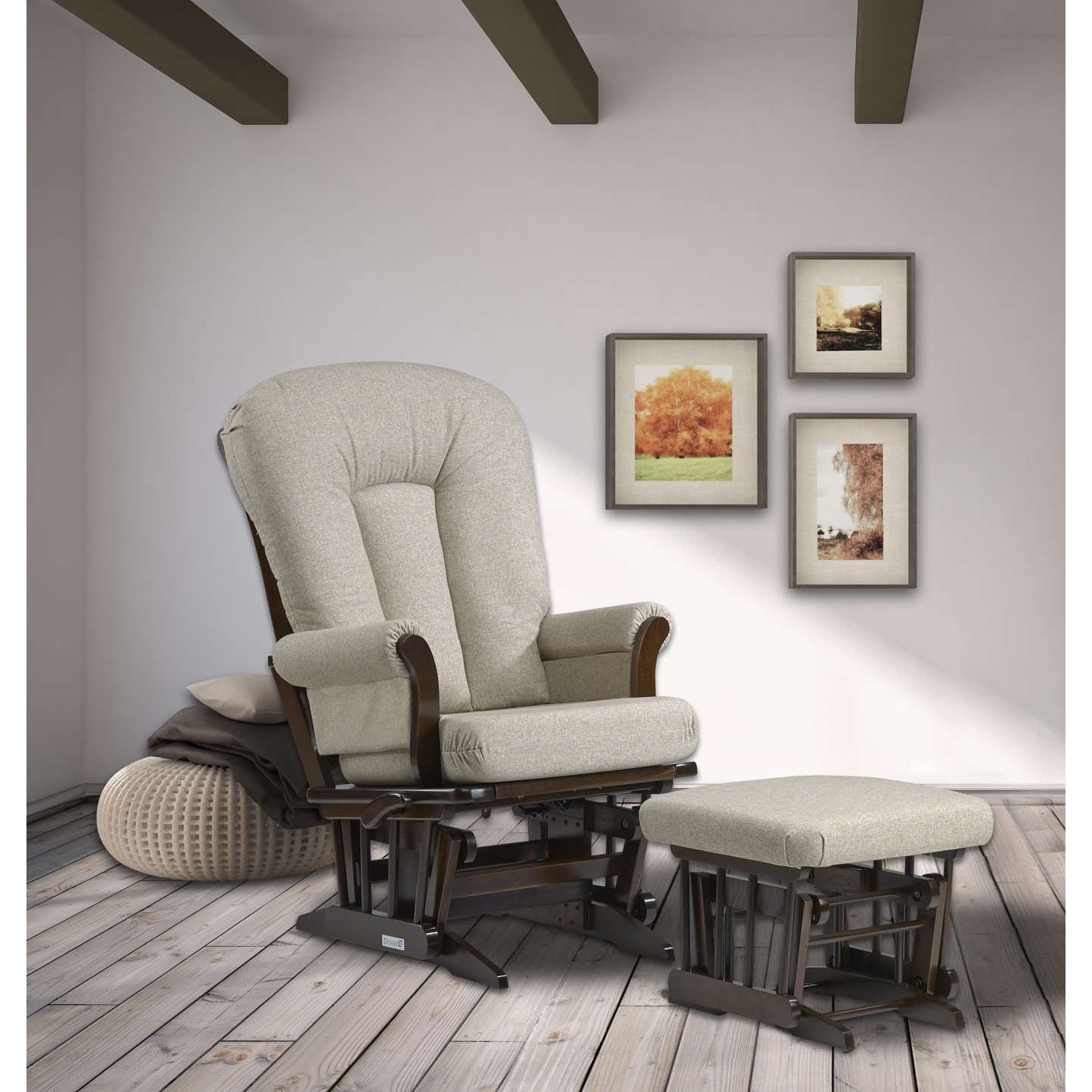 Dutailier Harvest Beige Multiposition Reclining Sleigh Glider and ottoman set Bed Bath Beyond 16077700