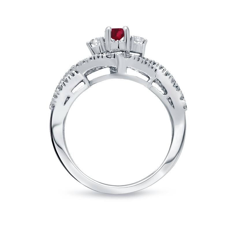 14k Gold 1/5ct Ruby and 1/3ct TDW Diamond Engagement Ring by Auriya
