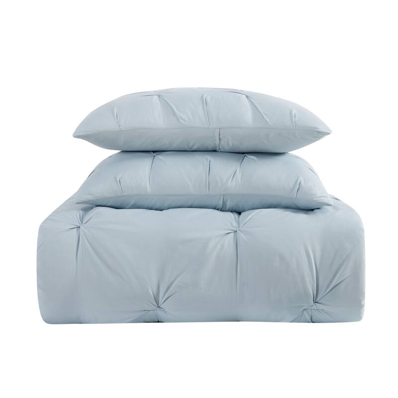 Truly Soft Pinch Pleat Solid 3 Piece Duvet Set