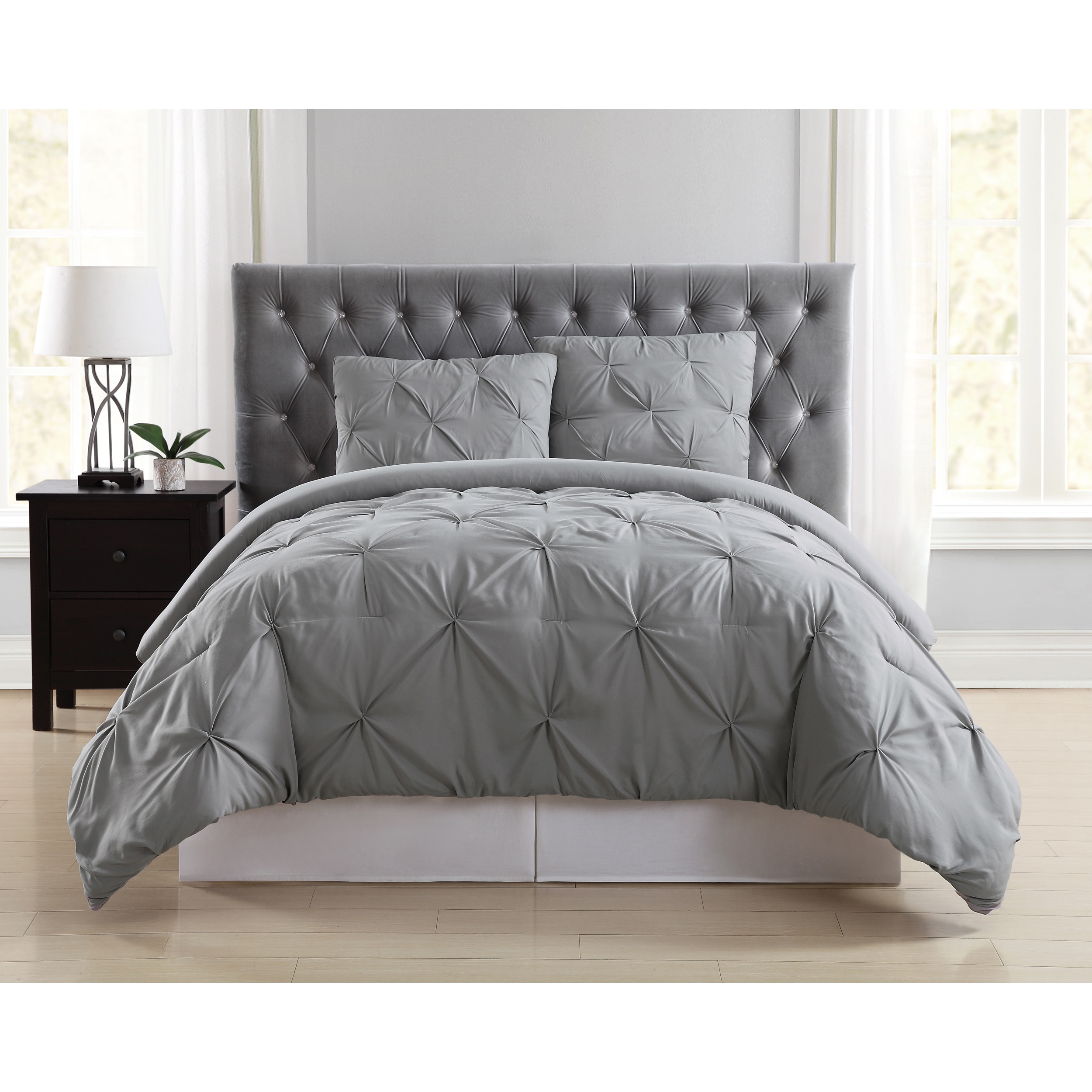 Shop Truly Soft Pinch Pleat Solid 3 Piece Duvet Set On Sale