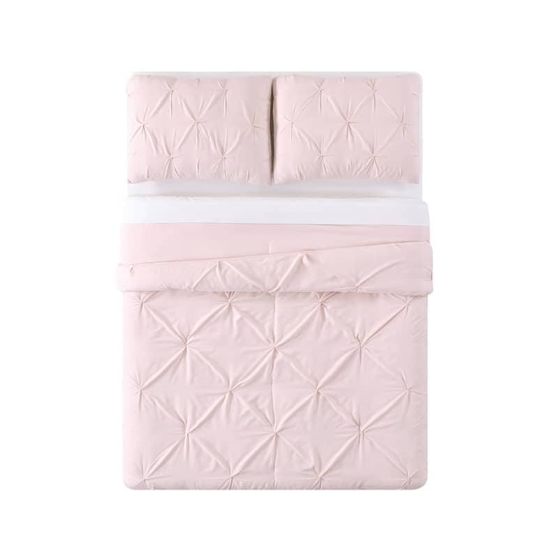 Truly Soft Pinch Pleat Solid 3 Piece Duvet Set