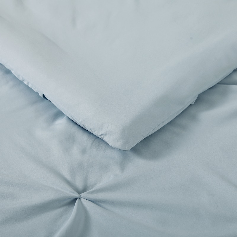 Truly Soft Pinch Pleat Solid 3 Piece Duvet Set - Baby Blue - Twin/Twin XL