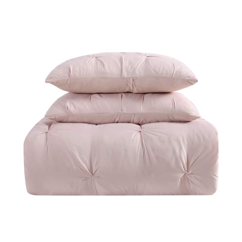 Truly Soft Pinch Pleat Solid 3 Piece Duvet Set