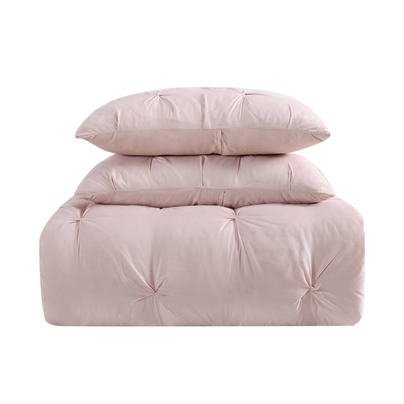 Truly Soft Pinch Pleat Solid 3 Piece Duvet Set
