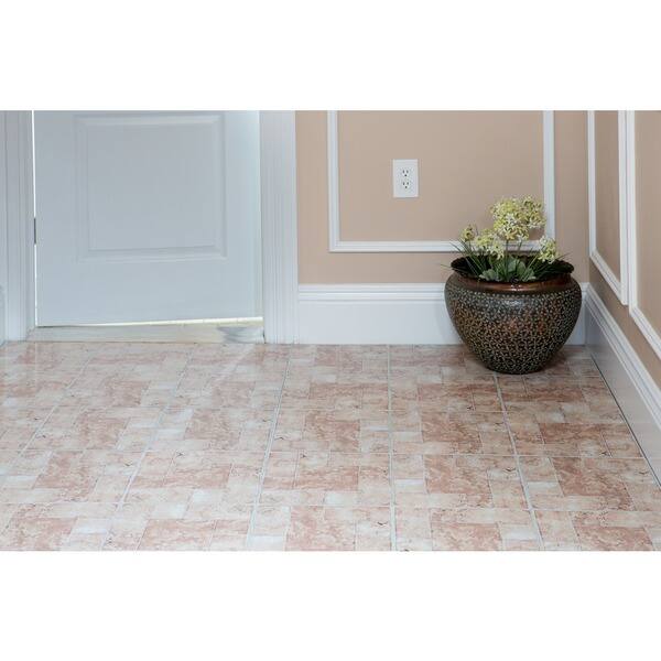 Ft Piece Achim Imports FTVMA42045 Tivoli Beige Terracotta 12 x 12 Self Adhesive Vinyl Floor Tile-45 Tiles//45 Sq 45
