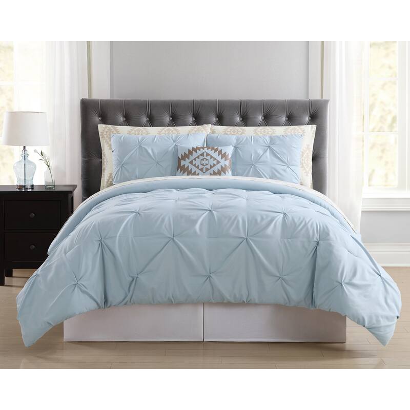 Truly Soft Pinch Pleat 8 Piece Bed in a Bag with Kilim Printed Sheets