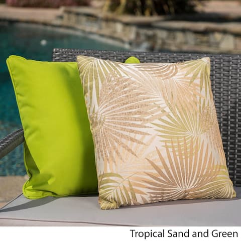 Coronado Outdoor Tropical 18-inch Square Pillow (Set of 2) by Christopher Knight Home