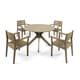 preview thumbnail 4 of 14, Stamford Outdoor 5-piece Wood Dining Set by Christopher Knight Home