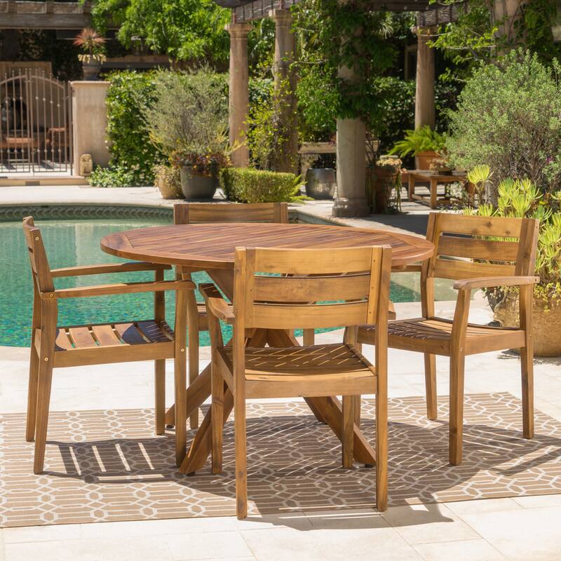Stamford Outdoor 5-piece Wood Dining Set by Christopher Knight Home