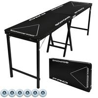 GoPong PRO Black 8-foot 36-inch Tall Premium Heavy-duty Beer Pong Table