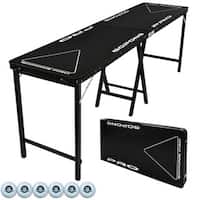 GoPong PRO Black 8-foot 36-inch Tall Premium Heavy-duty Beer Pong Table
