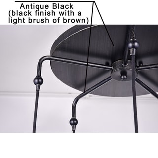 Luna Antique Black 5-Light Glass Iron Loop Pendant Chandelier (Antique Black, 5-Light, Chandelier) - Chandeliers For Bedrooms by Overstock.com