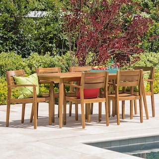 Stamford Outdoor 7-piece Rectangle Acacia Wood Dining Set by Christopher Knight Home