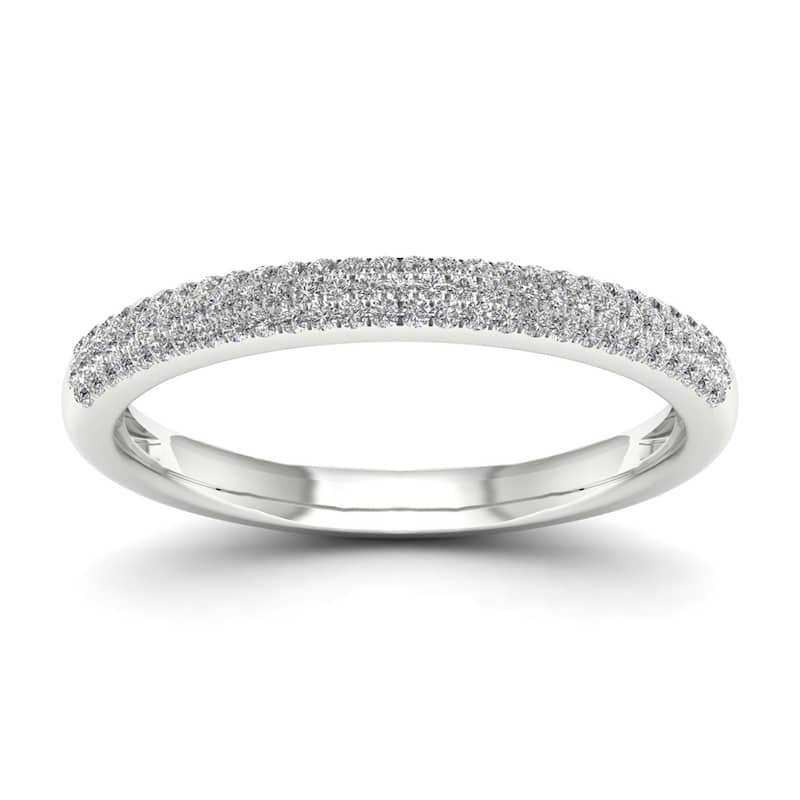 1/4ct TDW Diamond Wedding Band in 10K White Gold for Women