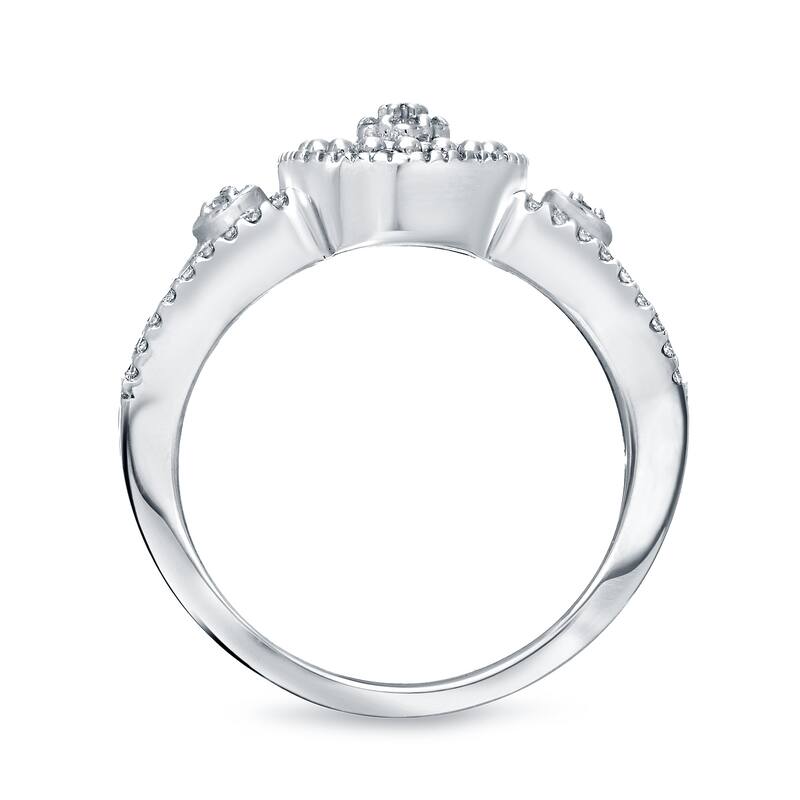 Auriya 1/4ctw Heart Shaped Halo Diamond Engagement Ring Set 14k Gold