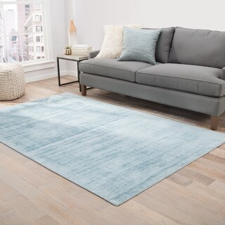 Shop Lizette Handmade Solid Blue Area Rug (5' X 8') - 5' x ...