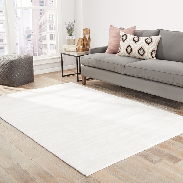 Lizette Handmade Solid White Area Rug 5 X 8 Free Shipping Lizette Handmade Solid White Area Rug