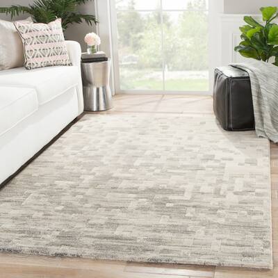 Matrix Abstract Gray Area Rug (7'10" X 10'10") - 7'10" x 10'10"