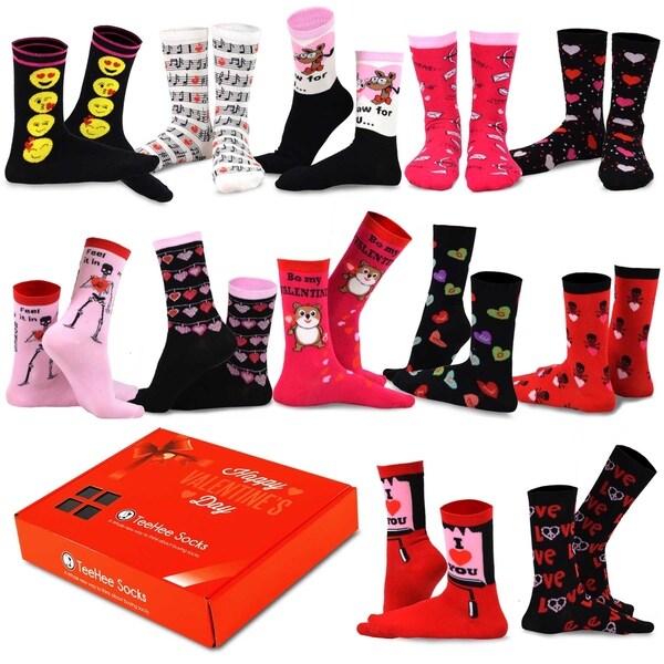 TeeHee Christmas Holiday 12-Pack Gift Socks for Women with Gift Box