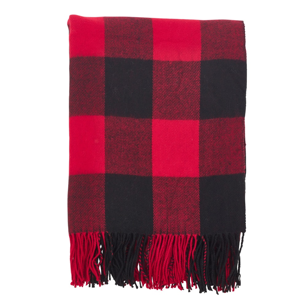 Buffalo Plaid Check Tassel Throw