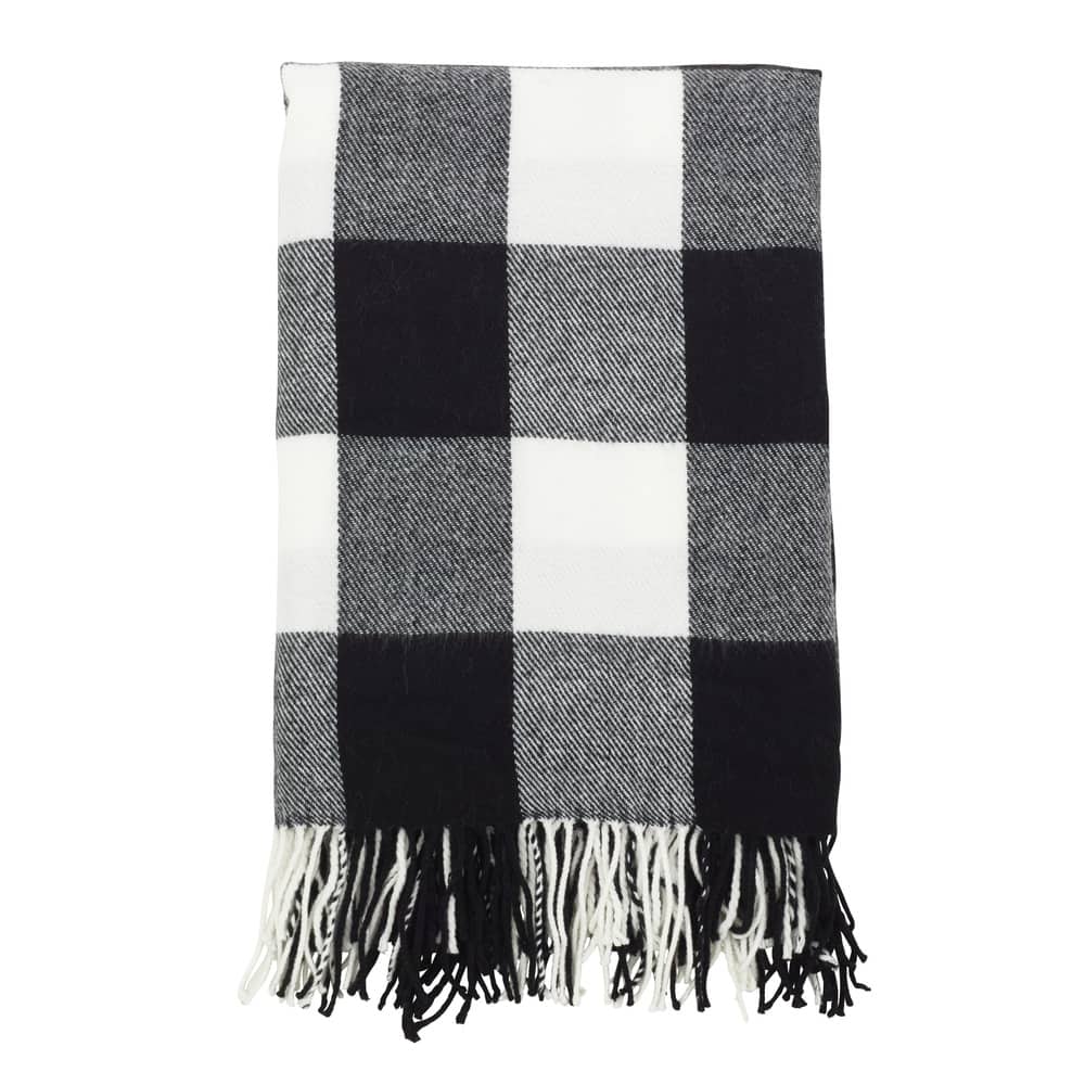 Buffalo Plaid Check Tassel Throw