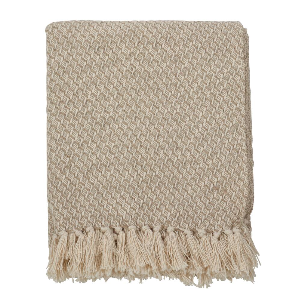 Classic Tassel Trim Cotton Throw