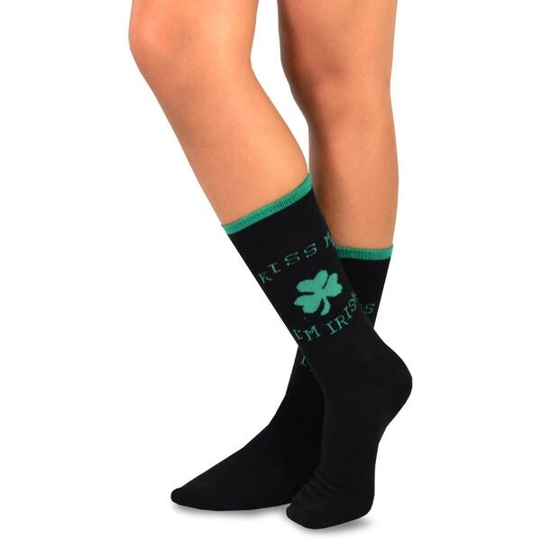 TeeHee St Patricks Day Woman and Man Couple Cotton Crew Socks 2-Pack
