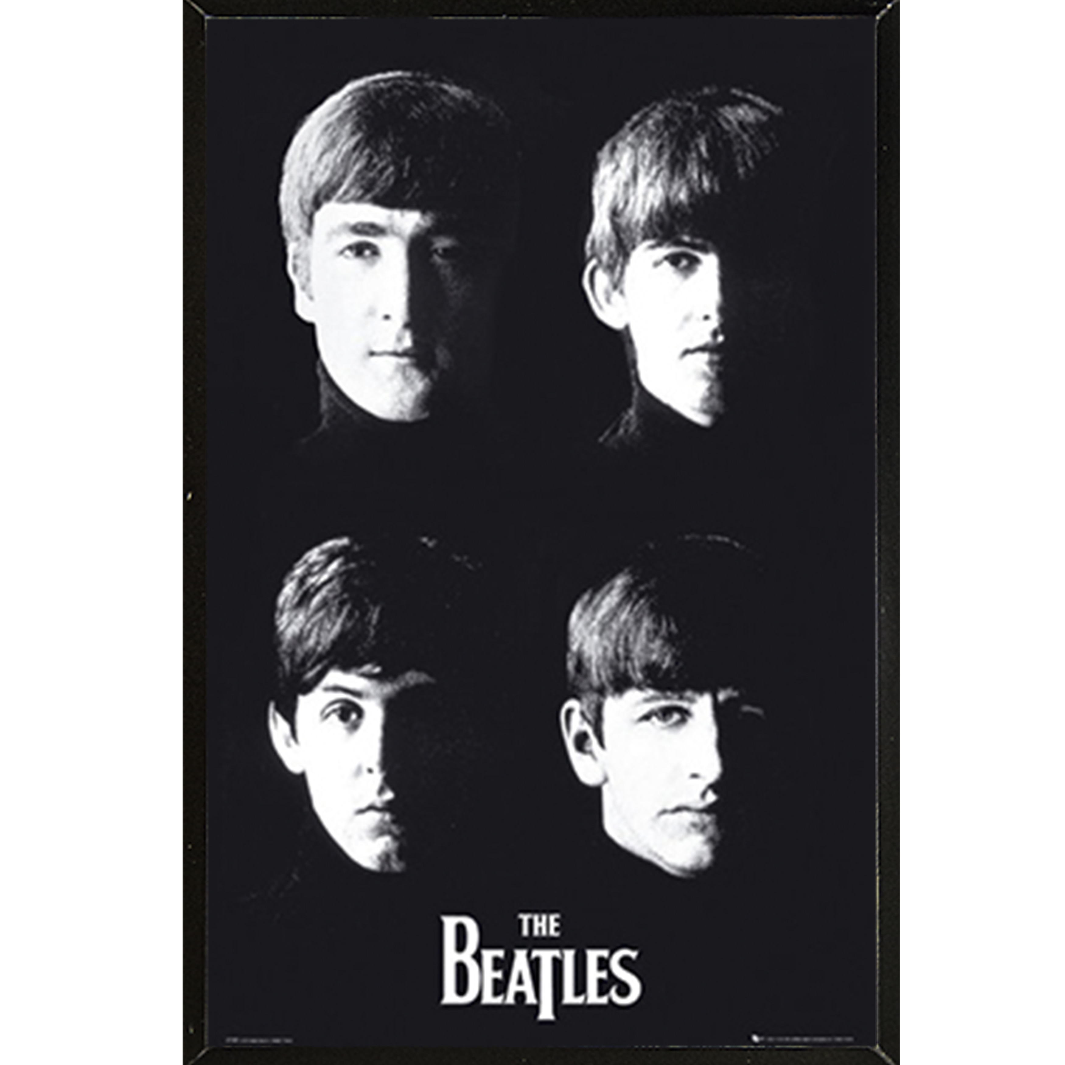 ビートルズのパネル Vintage The Beatles IBM Photo Outlined Gold Glitter Picture