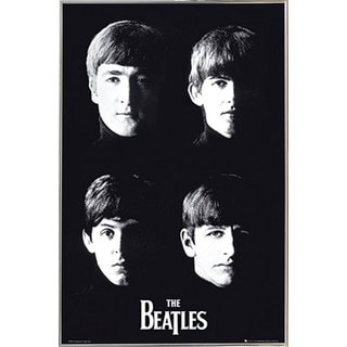 THE BEATLES ポスター シルバー メタリック The Beatles With The Poster in a Silver Metal Frame (24x36) - Bed