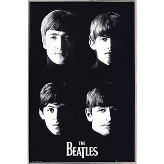 THE BEATLES ポスター シルバー メタリック The Beatles With The Poster in a Silver Metal Frame (24x36) - Bed
