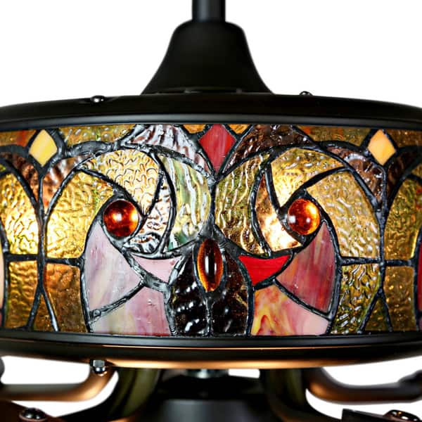 Shop Tiffany Style Stained Glass Halston Ceiling Fan Spice