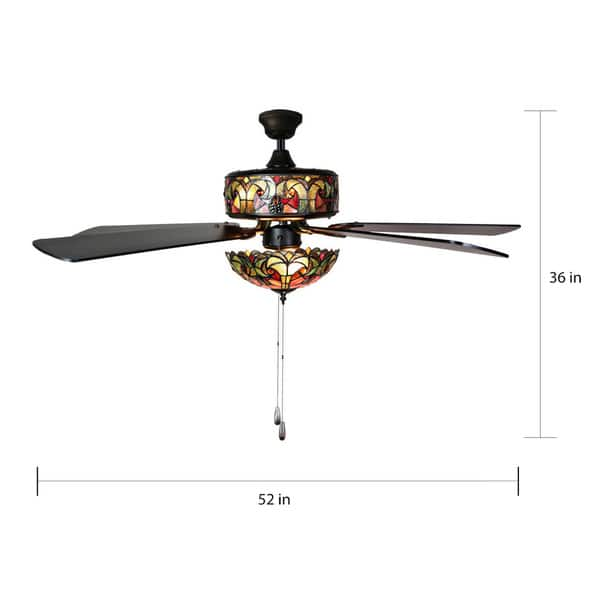 Shop Tiffany Style Stained Glass Halston Ceiling Fan Spice 52