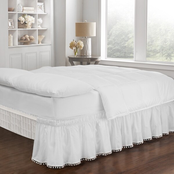 Copper Grove Nucifera Adjustable Pom Pom Fringe Bed Skirt
