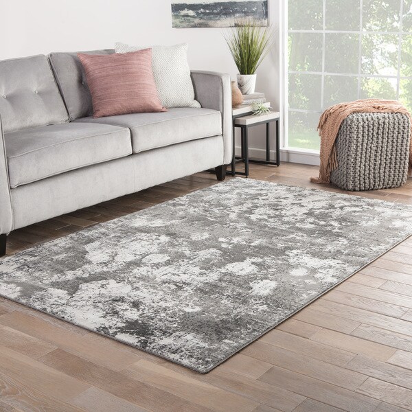 Shop Mondrian Abstract Gray/ White Area Rug (2' X 3') - 2' x 3' - On ...