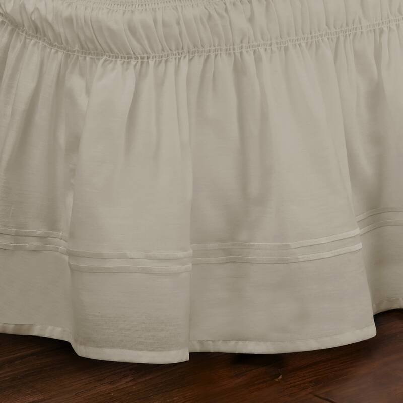 Copper Grove Barron River Easy Fit Adjustable Baratta Stitch Embroidered 18-inch Drop Bed Skirt