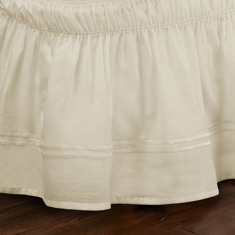 Copper Grove Barron River Easy Fit Adjustable Baratta Stitch Embroidered 18-inch Drop Bed Skirt