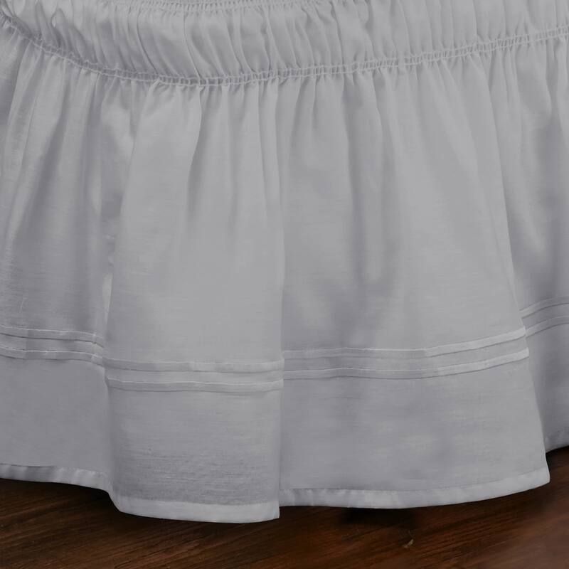 Copper Grove Barron River Easy Fit Adjustable Baratta Stitch Embroidered 18-inch Drop Bed Skirt